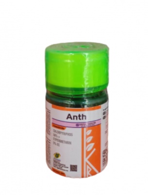 Krishi Rasayan Anth Chlorpyriphos 50% + Cypermethrin 5% EC Insecticide used for all type of vegetables fruits and flower plants